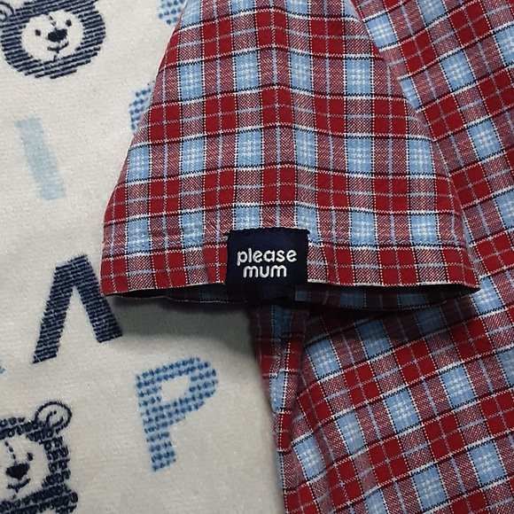 ❄️ 12m | Please Mum | Short Sleeved Button Down Shirt - Picture 3 of 6